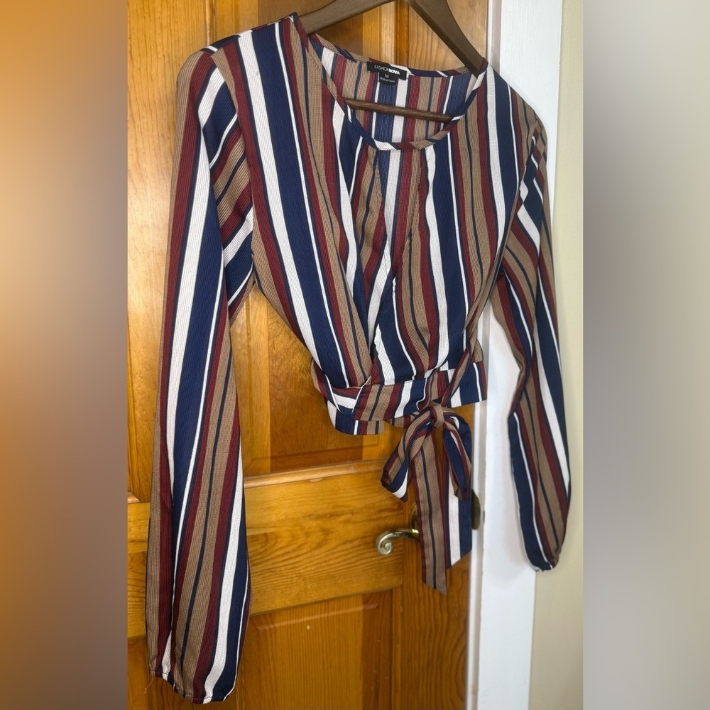 Fashion Nova Put You In Line Striped Crop Top - Picture 3 of 7